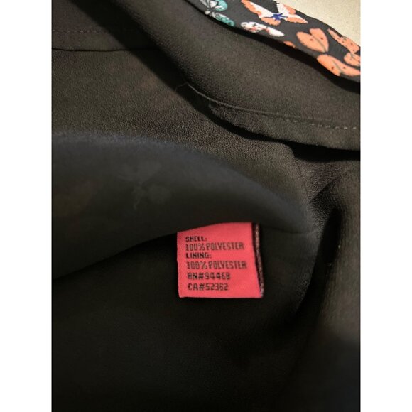 Betsey Johnson Dress 14 Black Floral Babydoll  Fit & Flare Lace Overlay Sleevele - Picture 6 of 16